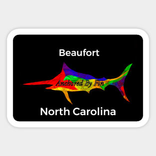 Anchored By Fin Blue Marlin- Beaufort Sticker